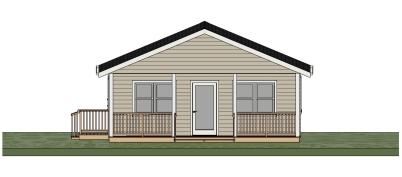 24 x 40 Three Bedroom Cottage Plan - Front View